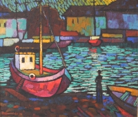 Дмитрий Добровольский, 1968 г.р. Красный баркас, 1996 Холст, масло