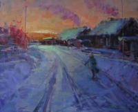 Юрий Шаповал.Снегопад. 2012.Х.м.80Х90