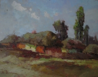 Юрий Шаповал.На хуторе. 2012.Х.м.65Х80