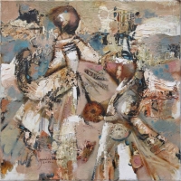 Олег Зеликов, Музыканты, 2011г.  Холст, масло 50Х50